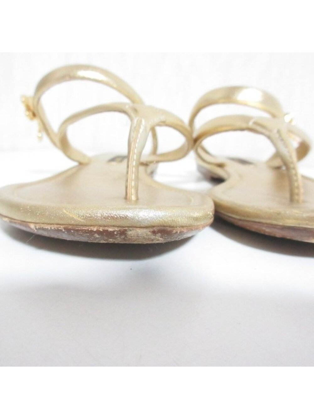 Louis Vuitton Monogram Flower Thong Sandals 35 Gold - Picture 10 of 12